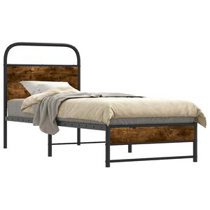 vidaXL Cadre de lit sans matelas 80x200cm ch&ecirc;ne fum&eacute; bois d'ing&eacute;nierie