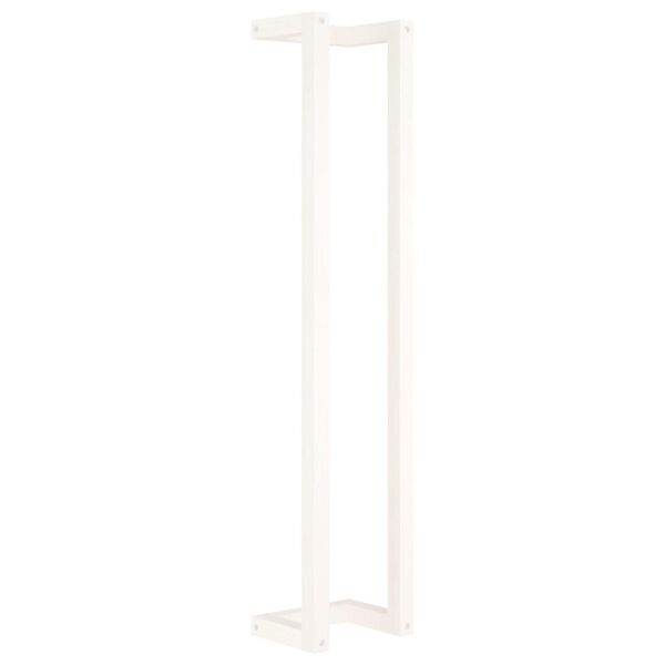 vidaXL Porte-serviette Blanc 23x18x110 cm Bois de pin massif