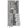 vidaXL Buffet haut Gris b&eacute;ton 69,5x34x180 cm Bois d'ing&eacute;nierie