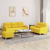 vidaXL Ensemble de canap&eacute;s 3 pcs avec coussins Jaune clair Tissu