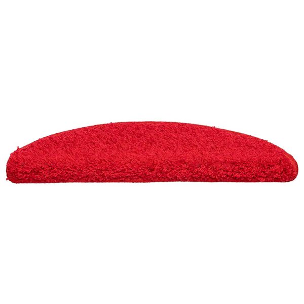 vidaXL Tapis d'escalier 20 pi&egrave;ces 56 x 17 x 3 cm Rouge Demi-rond