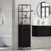 vidaXL Cabinet de salle de bain avec porte Ch&ecirc;ne noir 40 x 30 x 180 cm