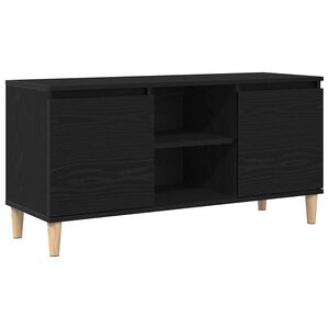 vidaXL Meuble TV Ch&ecirc;ne noir 102 x 35 x 50 cm Bois d'ing&eacute;nierie