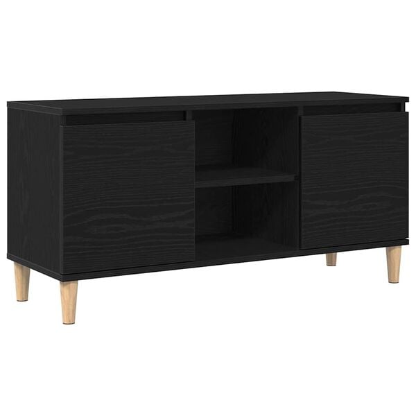 vidaXL Meuble TV Ch&ecirc;ne noir 102 x 35 x 50 cm Bois d'ing&eacute;nierie