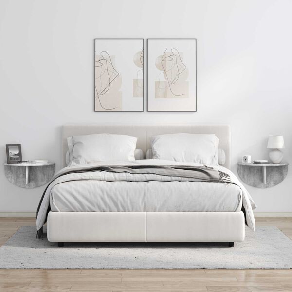 vidaXL &Eacute;tag&egrave;re Murale Gris b&eacute;ton 48 x 24 x 24 cm Bois d'ing&eacute;nierie