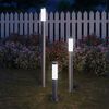 vidaXL Ensemble de 3 lampes de jardin étanches Acier inoxydable