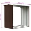 vidaXL Abri de stockage de bois Acier galvanisé 172x91x154 cm Marron