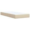 vidaXL Sommier &agrave; lattes de lit avec matelas Cr&egrave;me 90x200 cm Tissu