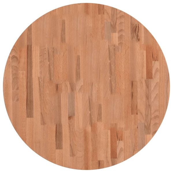 vidaXL Dessus de table &Oslash;80x1,5 cm rond bois massif de h&ecirc;tre