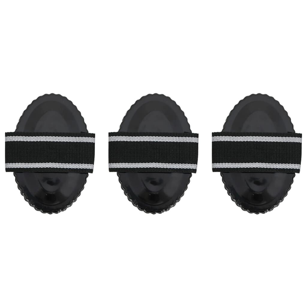 Lot De 3 étrilles En Acier Noir Pour Cheval - Pour Toilettage, Enlèvement Des Poils Morts Et Saletés - VidaXL - 8
