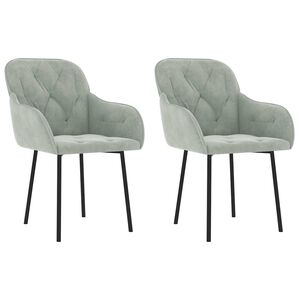 vidaXL Chaises &agrave; manger lot de 2 Gris clair Velours