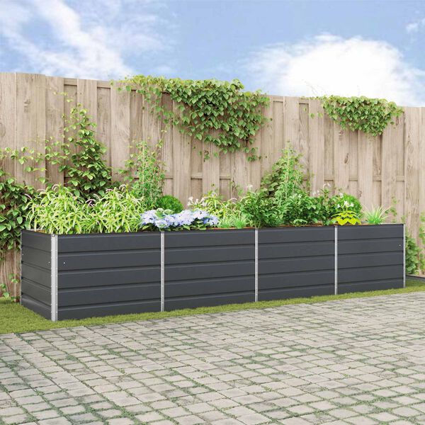vidaXL Jardini&egrave;re Anthracite 195 x 100 x 45 cm Acier galvanis&eacute;