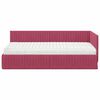 vidaXL Cadre de lit d'angle avec matelas 2 pcs Vert Velours