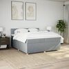 vidaXL Sommier &agrave; lattes de lit avec matelas Gris clair 200x200cm Tissu