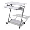 vidaXL Bureau d'ordinateur compact avec plateau &agrave; clavier Blanc
