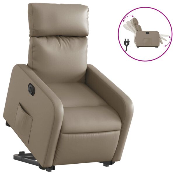vidaXL Fauteuil inclinable &eacute;lectrique cappuccino similicuir