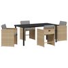 vidaXL Ensemble de salle &agrave; manger pour jardin 5 pcs Beige polyrotin