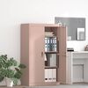 vidaXL Armoire de rangement 2 pcs Rose 80 x 40 x 140 cm Acier