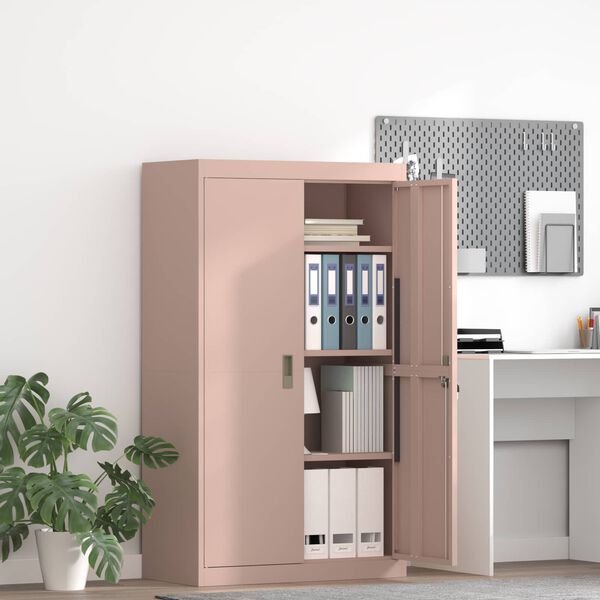 vidaXL Armoire de rangement 2 pcs Rose 80 x 40 x 140 cm Acier