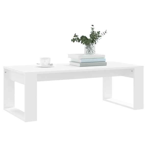 vidaXL Table basse blanc 102x50x35 cm bois d'ingénierie