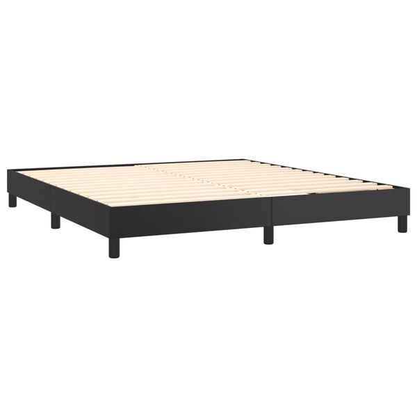 vidaXL Sommier &agrave; lattes de lit avec matelas Noir 180x200 cm Similicuir