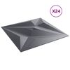 vidaXL Panneaux muraux &Eacute;toile 24 pcs Gris &Eacute;toile 50 x 50 cm Mousse XPS