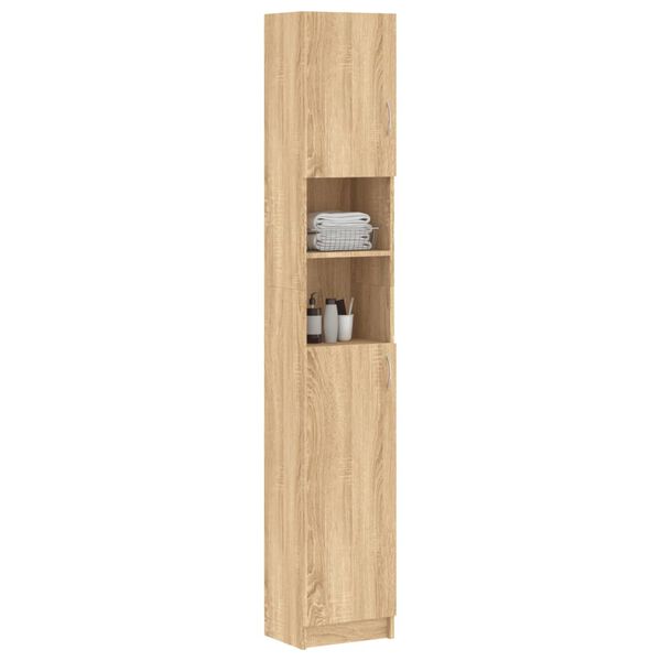 vidaXL Armoire de salle de bain Ch&ecirc;ne sonoma Bois d'ing&eacute;nierie