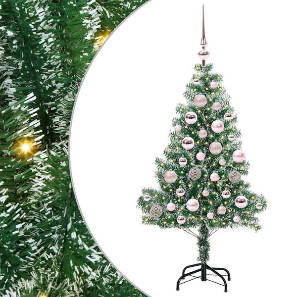 vidaXL Arbre de No&euml;l artificiel floconn&eacute; de neige avec lumi&egrave;re LED