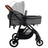 vidaXL Poussette pour b&eacute;b&eacute; 3-en-1 Gris clair et noir Acier
