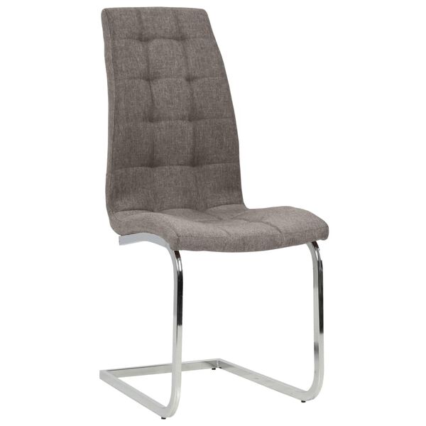 vidaXL Chaises &agrave; manger cantilever lot de 2 taupe tissu