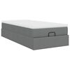 vidaXL Cadre de lit ottoman avec matelas gris fonc&eacute; 90x190 cm tissu