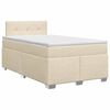 vidaXL Lit boxspring avec matelas Cr&egrave;me 120 x 200 cm Tissu
