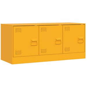 vidaXL Meuble TV jaune moutarde 99x39x44 cm acier