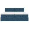 VidaXL Cadre de lit ottoman avec matelas bleu fonc&eacute; 180x200 cm velours