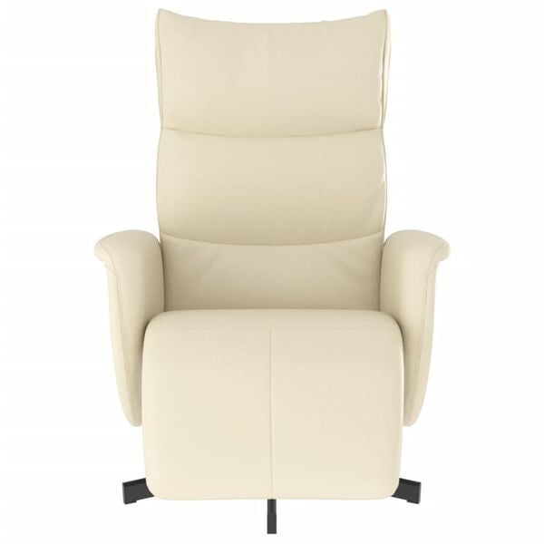 vidaXL Fauteuil inclinable avec repose-pieds cr&egrave;me similicuir