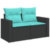 vidaXL Salon de jardin 6 pcs avec coussins noir r&eacute;sine tress&eacute;e