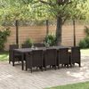 vidaXL Ensemble de salle à manger pour jardin 9 pcs Marron Rattan Polt