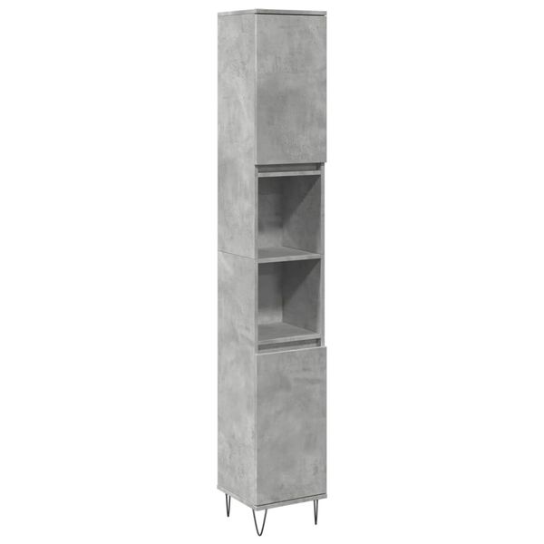 vidaXL Armoire de salle de bain gris b&eacute;ton 30x30x190 cm