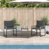 vidaXL Ensemble de meubles d'ext&eacute;rieur avec coussin 3 pcs Gris