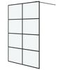 vidaXL Paroi de douche Noir 140x195 cm Verre ESG d&eacute;poli