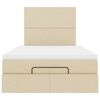 vidaXL Cadre de lit ottoman avec matelas cr&egrave;me 120x190 cm tissu