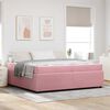 vidaXL Cadre de lit avec matelas Rose 200 x 200 cm tissu