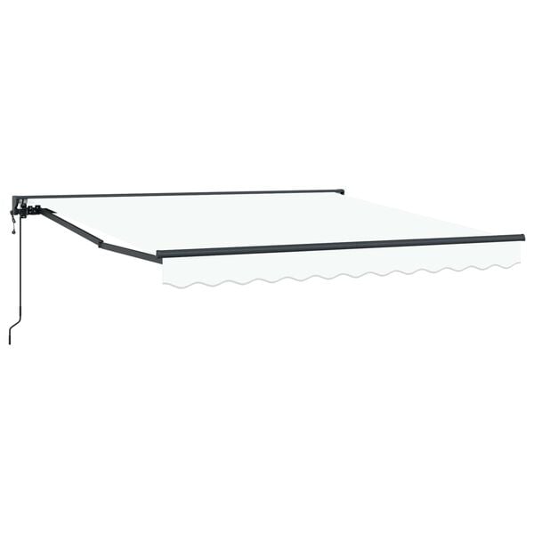 vidaXL Auvent R&eacute;tractable Blanc 300 x 250 cm Aluminium et Tissu