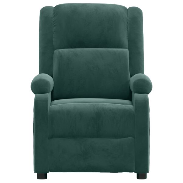 vidaXL Fauteuil inclinable vert fonc&eacute; velours