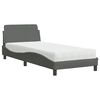 vidaXL Lit avec matelas Dover gris fonc&eacute; 80x200 cm tissu