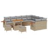 vidaXL Ensemble de canap&eacute; de jardin 12 pcs Beige polyrotin