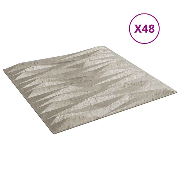 vidaXL Panneaux muraux 48 pcs B&eacute;ton Pierre 50 x 50 cm Mousse XPS