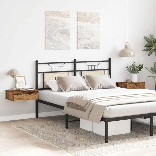 vidaXL Tables de chevet flottantes 2 pcs vieux bois bois d'ing&eacute;nierie