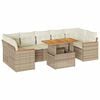 vidaXL Salon de jardin avec coussins 8 pcs beige r&eacute;sine tress&eacute;e acacia