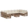 vidaXL Ensemble de canap&eacute; de jardin 11 pcs Beige polyrotin